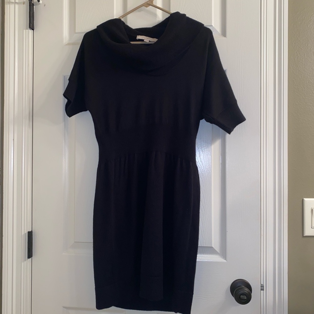 (Ann Taylor) Loft Womens Black Wool Blend Sweater Dress